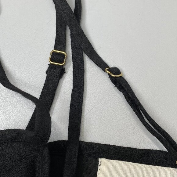 NEW LAUDE THE LABEL Women's 90s Maxi Slip Dress Black Size M Crepe Drape Strappy - Picture 3 of 8